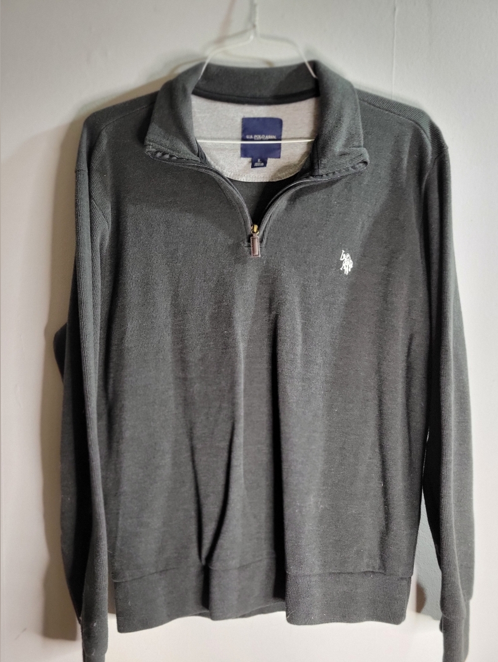 U.S. Polo Assn. Men's Half-Zip Pullover Sweater - Charcoal Gray